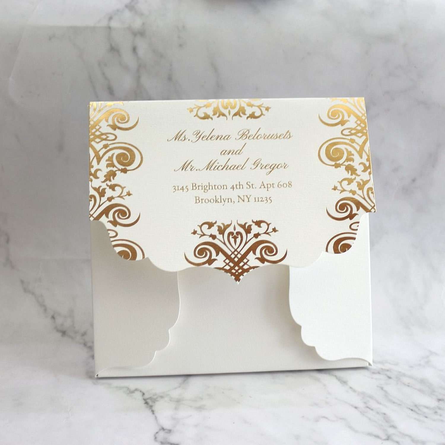 Embossing Invitation Card Foiling Printing Card Square Wedding Invitation Card 